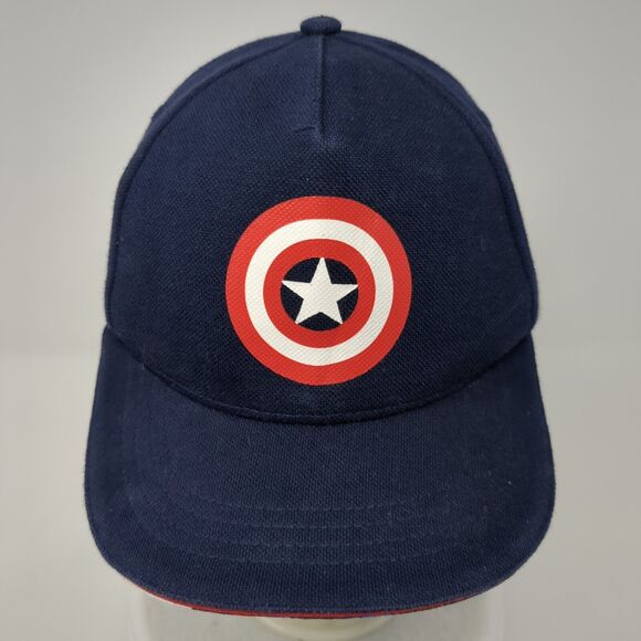 Captain America Snapback Hat Blue One Size Adjustable 6 Panel Marvel Avengers - Picture 2 of 9